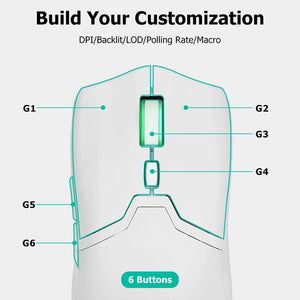 Planet Gates Delux M800 PAW3395 Wireless Gaming Mouse RGB light 26000DPI Wired Programmable Ergonomic Rechargeable Mice for PC Laptop Gamer