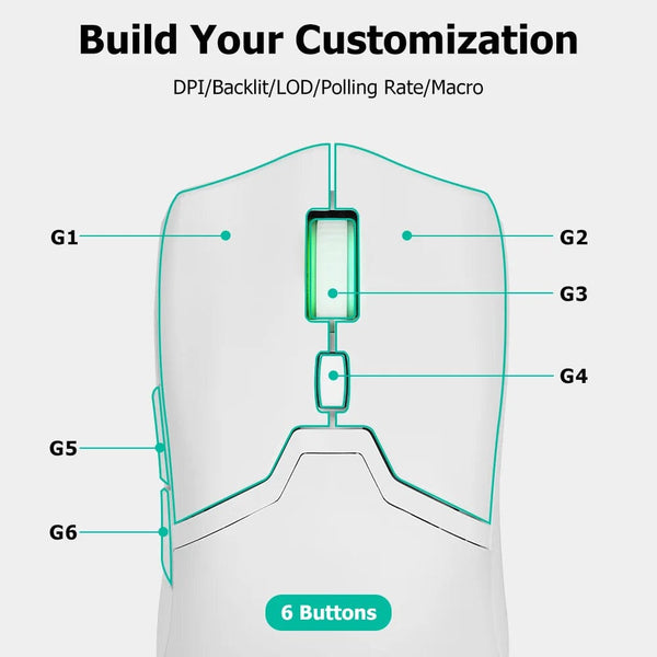 Planet Gates Delux M800 PAW3395 Wireless Gaming Mouse RGB light 26000DPI Wired Programmable Ergonomic Rechargeable Mice for PC Laptop Gamer