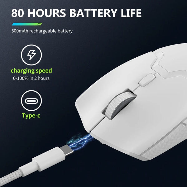 Planet Gates Delux M800 PAW3395 Wireless Gaming Mouse RGB light 26000DPI Wired Programmable Ergonomic Rechargeable Mice for PC Laptop Gamer