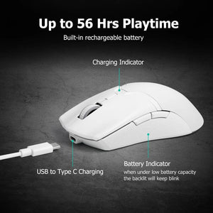 Planet Gates Delux M800 PAW3395 Wireless Gaming Mouse RGB light 26000DPI Wired Programmable Ergonomic Rechargeable Mice for PC Laptop Gamer