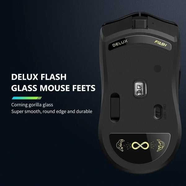 Planet Gates Delux M800 PRO PAW3395 Wireless Gaming Mouse Bluetooth Tri-Mode Connection 26000DPI Huano Pink Switches Macro Mice For PC Gamer