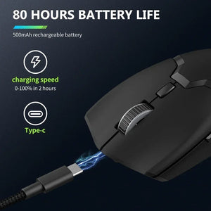 Planet Gates Delux M800 PRO PAW3395 Wireless Gaming Mouse Bluetooth Tri-Mode Connection 26000DPI Huano Pink Switches Macro Mice For PC Gamer
