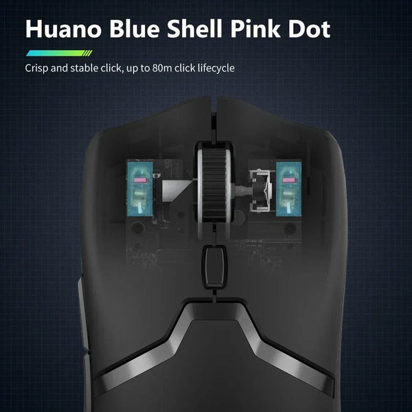 Planet Gates Delux M800 PRO PAW3395 Wireless Gaming Mouse Bluetooth Tri-Mode Connection 26000DPI Huano Pink Switches Macro Mice For PC Gamer