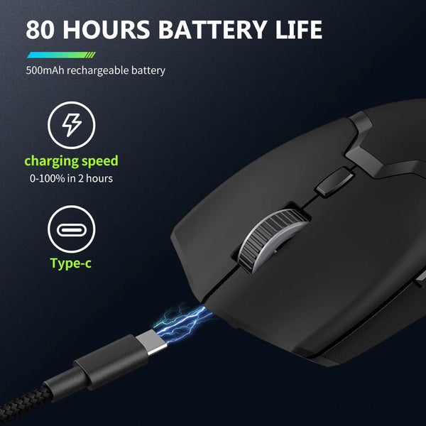 Planet Gates Delux M800 PRO PAW3395 Wireless Gaming Mouse Bluetooth Tri-Mode Connection 26000DPI Huano Pink Switches Macro Mice For PC Gamer