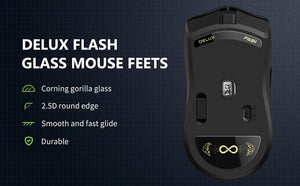 Planet Gates Delux M800 PRO PAW3395 Wireless Gaming Mouse Bluetooth Tri-Mode Connection 26000DPI Huano Pink Switches Macro Mice For PC Gamer