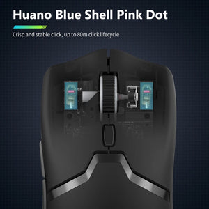 Planet Gates Delux M800 PRO PAW3395 Wireless Gaming Mouse Bluetooth Tri-Mode Connection 26000DPI Huano Pink Switches Macro Mice For PC Gamer