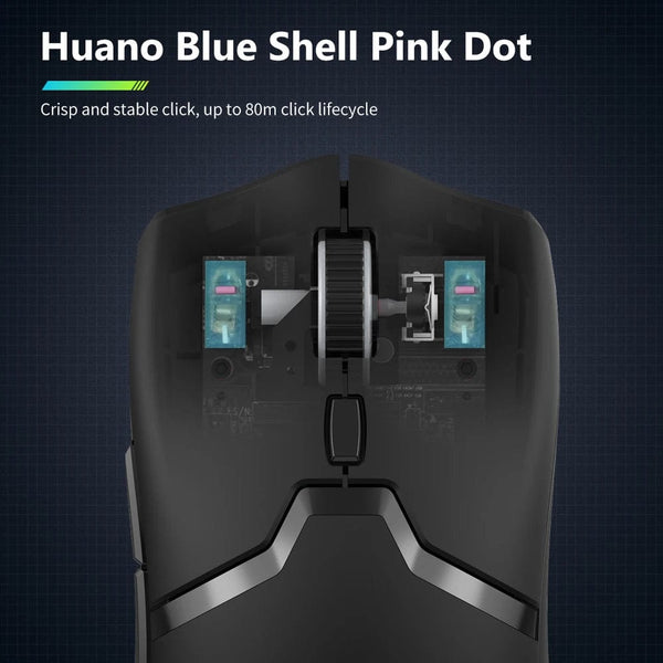 Planet Gates Delux M800 PRO PAW3395 Wireless Gaming Mouse Bluetooth Tri-Mode Connection 26000DPI Huano Pink Switches Macro Mice For PC Gamer