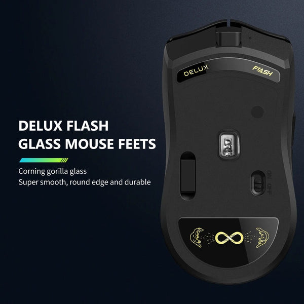 Planet Gates Delux M800 PRO PAW3395 Wireless Gaming Mouse Bluetooth Tri-Mode Connection 26000DPI Huano Pink Switches Macro Mice For PC Gamer