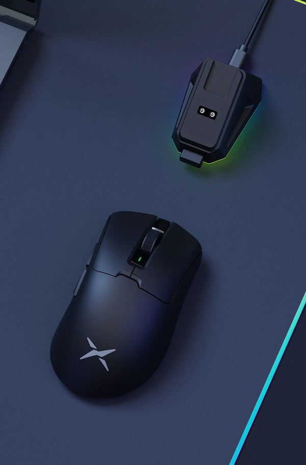 Planet Gates Delux M900PRO Wireless Gaming Mouse Ergonomic 8K Polling Rate PAW3395 63g Magnetic RGB Charging Dock for Right Big Hand PC Gamer