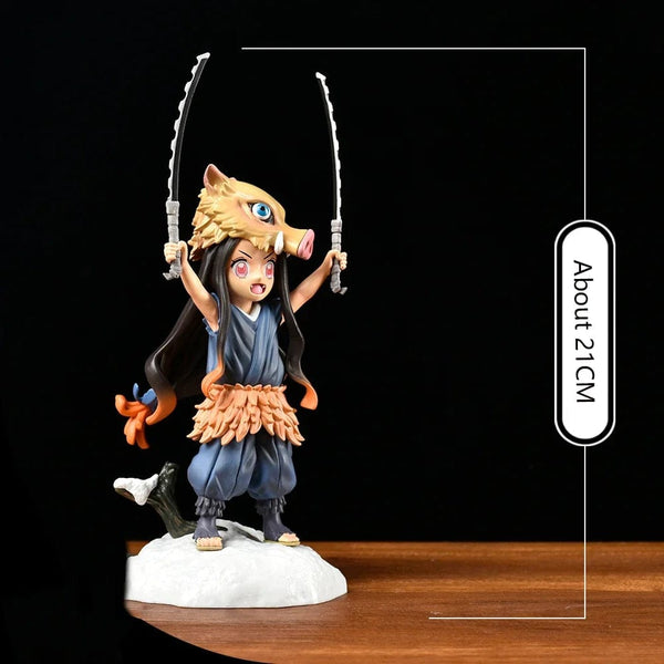 Planet Gates Demon Slayer Anime Figure Kimetsu No Yaiba 19CM Pig's Head Kamado Nezuko Figurine Manga PVC Model Cartoon Doll Children Kids