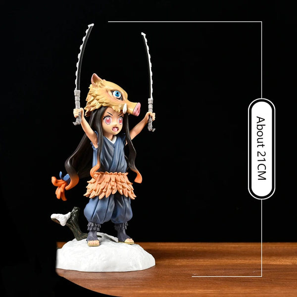 Planet Gates Demon Slayer Anime Figure Kimetsu No Yaiba 19CM Pig's Head Kamado Nezuko Figurine Manga PVC Model Cartoon Doll Children Kids
