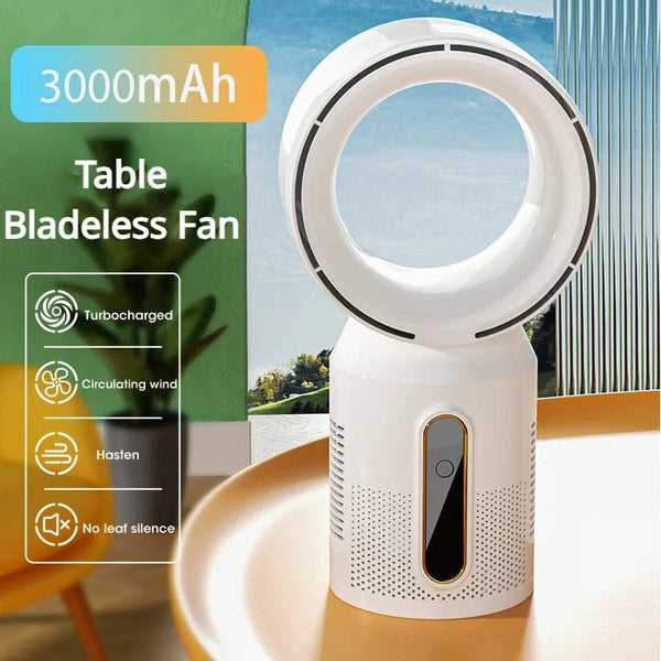 Planet Gates Desktop Bladeless Electric Fan Table Fan 5 Speed Tower Fan For Baby Cooler Air Conditioner USB Rechargeable Cooler Fan