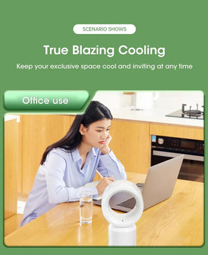Planet Gates Desktop Bladeless Electric Fan Table Fan 5 Speed Tower Fan For Baby Cooler Air Conditioner USB Rechargeable Cooler Fan