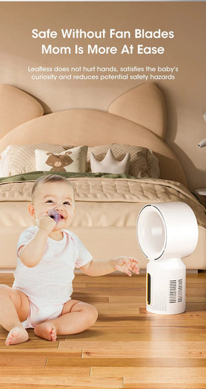 Planet Gates Desktop Bladeless Electric Fan Table Fan 5 Speed Tower Fan For Baby Cooler Air Conditioner USB Rechargeable Cooler Fan