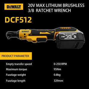 Planet Gates Dewalt Electric Ratchet Wrench DCF512 20V Battery Cordless Driver DCF512 Removal Screw Nut 3/8" Driver Power Tools Impact wrench