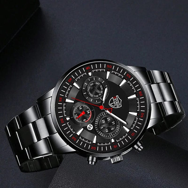 Planet Gates DEYROS Fashion Mens Watches Male Stainless Steel Quartz Wrist Watch Luminous Clock Men Sports Leather Bracelet