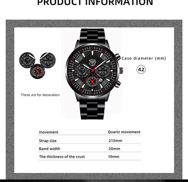 Planet Gates DEYROS Fashion Mens Watches Male Stainless Steel Quartz Wrist Watch Luminous Clock Men Sports Leather Bracelet