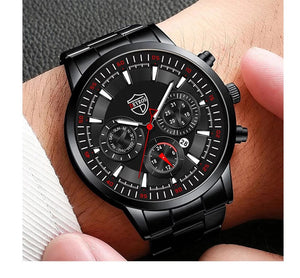 Planet Gates DEYROS Fashion Mens Watches Male Stainless Steel Quartz Wrist Watch Luminous Clock Men Sports Leather Bracelet