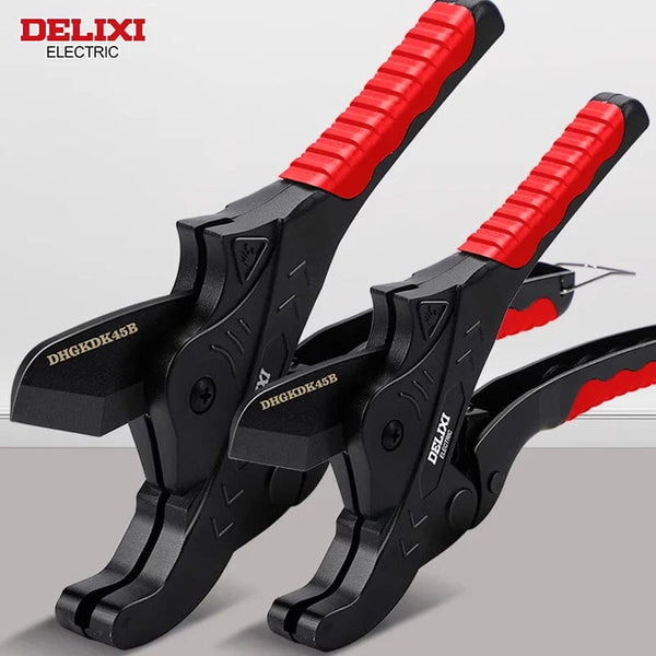 Planet Gates DHGDK33G DELIXI ELECTRIC Pipe Cutter，Pipe Scissors SK5 Material Ratchet Cutter PVC/PU/PP/PE Hose Cutting Hand Tool，for Plumber，Homeowners