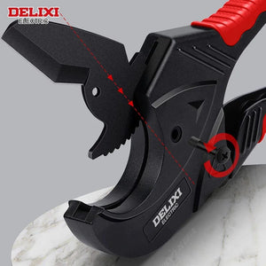 Planet Gates DHGDK33G DELIXI ELECTRIC Pipe Cutter，Pipe Scissors SK5 Material Ratchet Cutter PVC/PU/PP/PE Hose Cutting Hand Tool，for Plumber，Homeowners