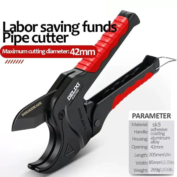 Planet Gates DHGDK33G DELIXI ELECTRIC Pipe Cutter，Pipe Scissors SK5 Material Ratchet Cutter PVC/PU/PP/PE Hose Cutting Hand Tool，for Plumber，Homeowners