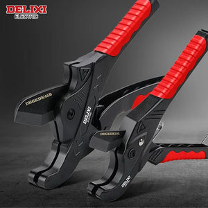 Planet Gates DHGDK33G DELIXI ELECTRIC Pipe Cutter，Pipe Scissors SK5 Material Ratchet Cutter PVC/PU/PP/PE Hose Cutting Hand Tool，for Plumber，Homeowners