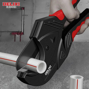 Planet Gates DHGDK33G DELIXI ELECTRIC Pipe Cutter，Pipe Scissors SK5 Material Ratchet Cutter PVC/PU/PP/PE Hose Cutting Hand Tool，for Plumber，Homeowners