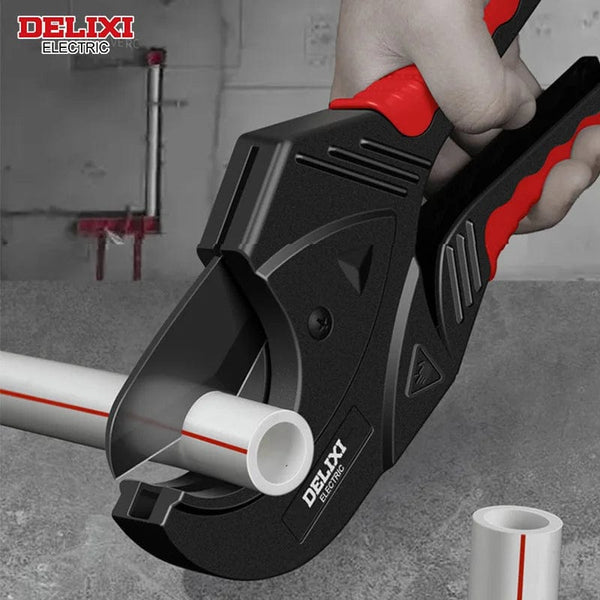 Planet Gates DHGDK33G DELIXI ELECTRIC Pipe Cutter，Pipe Scissors SK5 Material Ratchet Cutter PVC/PU/PP/PE Hose Cutting Hand Tool，for Plumber，Homeowners
