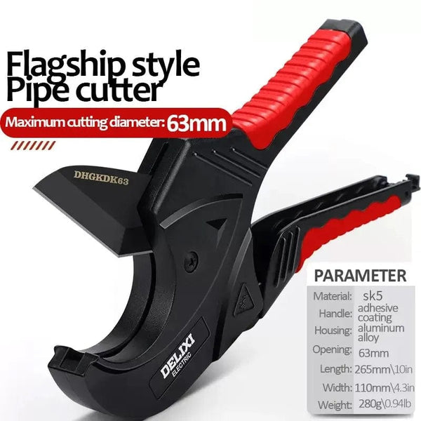 Planet Gates DHGDK33G DELIXI ELECTRIC Pipe Cutter，Pipe Scissors SK5 Material Ratchet Cutter PVC/PU/PP/PE Hose Cutting Hand Tool，for Plumber，Homeowners