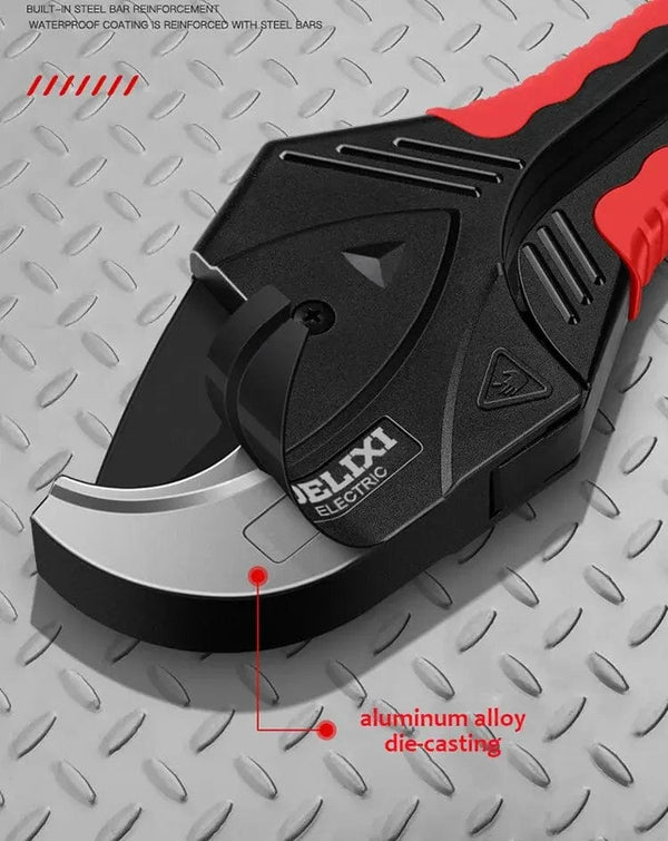 Planet Gates DHGDK33G DELIXI ELECTRIC Pipe Cutter，Pipe Scissors SK5 Material Ratchet Cutter PVC/PU/PP/PE Hose Cutting Hand Tool，for Plumber，Homeowners