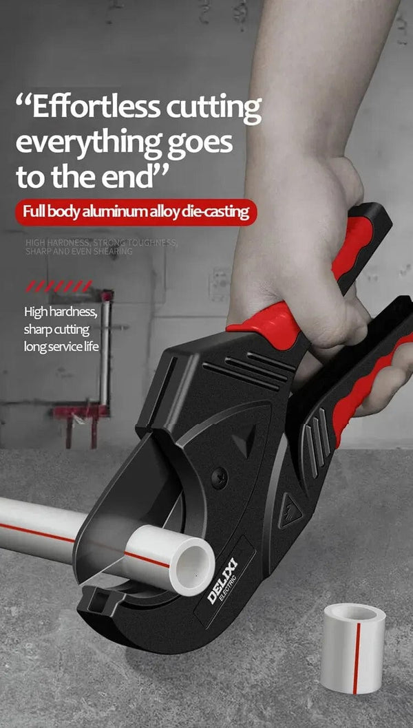 Planet Gates DHGDK33G DELIXI ELECTRIC Pipe Cutter，Pipe Scissors SK5 Material Ratchet Cutter PVC/PU/PP/PE Hose Cutting Hand Tool，for Plumber，Homeowners