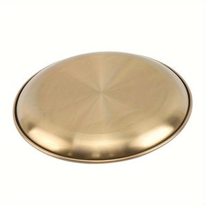 Planet Gates Diameter14cm 1pc Stainless Steel Golden Dessert Coffee Tray, Western Dinner Plate, Dining Tray Suitable For Food Coffee Breakfast Tea Golden Food Tray Decorative Trays, Weeding, Birthday, Pride Month Party Thanksgiving Halloween