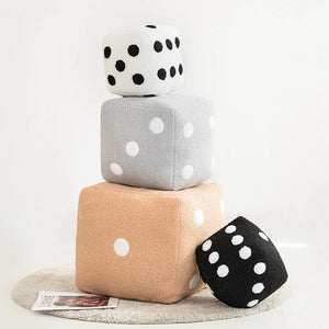 Planet Gates Dice Pillow Plush Dice Cube Cushion Hug Pillow Stuffed Plush Toy Game Props Car Interior Ornament Home Decoration Party Supplies