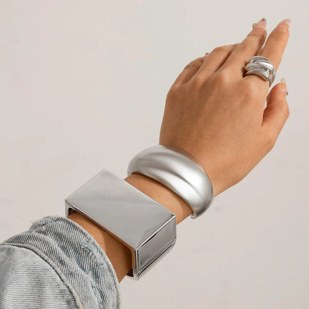Planet Gates DIEZI Exaggerated Gold Silver Color Bangles Vintage Punk Irregular Geometric Bangles For Women Bracelets Men Accessories Jewelry