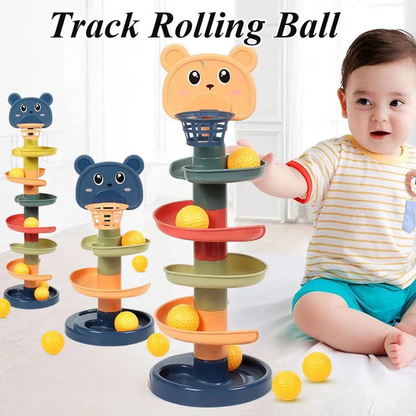 Planet Gates Different Layers Baby Track Rolling Ball Toy Early Educational Puzzle Toy for Children Montessori Sliding Track Tower Kids Gift