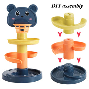 Planet Gates Different Layers Baby Track Rolling Ball Toy Early Educational Puzzle Toy for Children Montessori Sliding Track Tower Kids Gift