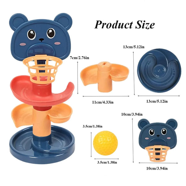 Planet Gates Different Layers Baby Track Rolling Ball Toy Early Educational Puzzle Toy for Children Montessori Sliding Track Tower Kids Gift