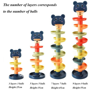 Planet Gates Different Layers Baby Track Rolling Ball Toy Early Educational Puzzle Toy for Children Montessori Sliding Track Tower Kids Gift