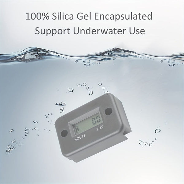 Planet Gates Digital LCD Hour Meter Motor Waterproof Display For Bike Motorcycle ATV Snowmobile Marine Boat Ski Dirt Gas Engine