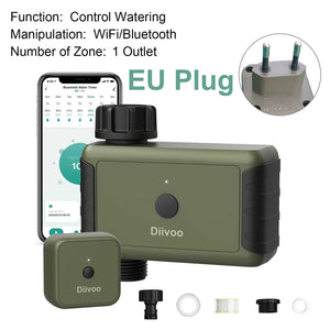 Planet Gates Diivoo 1/2/3 Zone Garden Watering Timer Wifi Automatic Drip Irrigation Controller Water Valve Garden Automatic Watering System