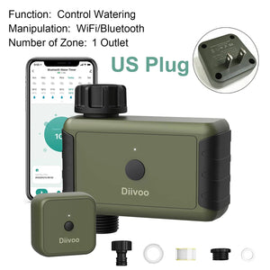 Planet Gates Diivoo 1/2/3 Zone Garden Watering Timer Wifi Automatic Drip Irrigation Controller Water Valve Garden Automatic Watering System
