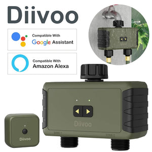 Planet Gates Diivoo 1/2/3 Zone Garden Watering Timer Wifi Automatic Drip Irrigation Controller Water Valve Garden Automatic Watering System