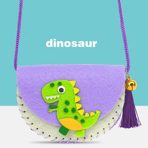 Planet Gates dinosaur / CHINA Children's Handmade Craft Kits Non-woven Weaving DIY Toys Felt Cloth Crossbody Bag Montessori Aids Early Education for Kids
