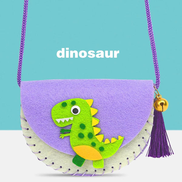 Planet Gates dinosaur / CHINA Children's Handmade Craft Kits Non-woven Weaving DIY Toys Felt Cloth Crossbody Bag Montessori Aids Early Education for Kids