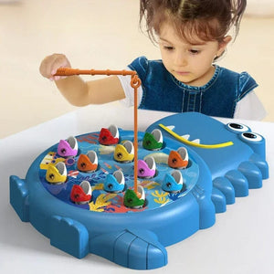 Planet Gates Dinosaur Simple Magnetic Fishing Toys Play Rod Game Toys for Children Baby Montessori with Rod Kids Educational Rotating Gift