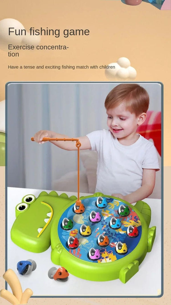 Planet Gates Dinosaur Simple Magnetic Fishing Toys Play Rod Game Toys for Children Baby Montessori with Rod Kids Educational Rotating Gift