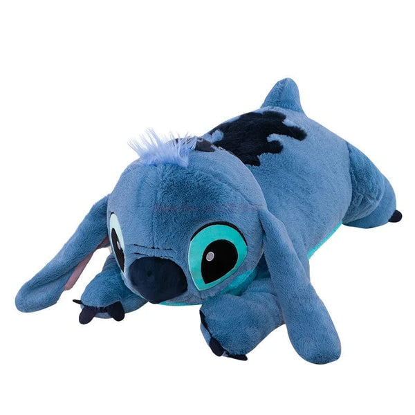 Planet Gates Disney 45/60/80cm Stitch Doll Plush Toys Lilo&Stitch Plush Stuffed Doll Soft Pillow Prone Posture Dark/Light Blue Cute Toy Gifts