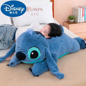 Planet Gates Disney 45/60/80cm Stitch Doll Plush Toys Lilo&Stitch Plush Stuffed Doll Soft Pillow Prone Posture Dark/Light Blue Cute Toy Gifts