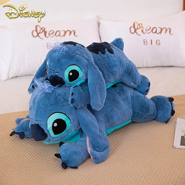 Planet Gates Disney 45/60/80cm Stitch Doll Plush Toys Lilo&Stitch Plush Stuffed Doll Soft Pillow Prone Posture Dark/Light Blue Cute Toy Gifts