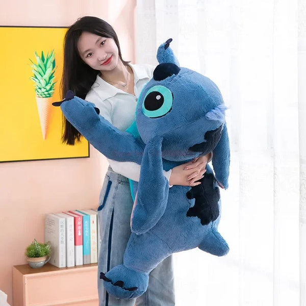 Planet Gates Disney 45/60/80cm Stitch Doll Plush Toys Lilo&Stitch Plush Stuffed Doll Soft Pillow Prone Posture Dark/Light Blue Cute Toy Gifts